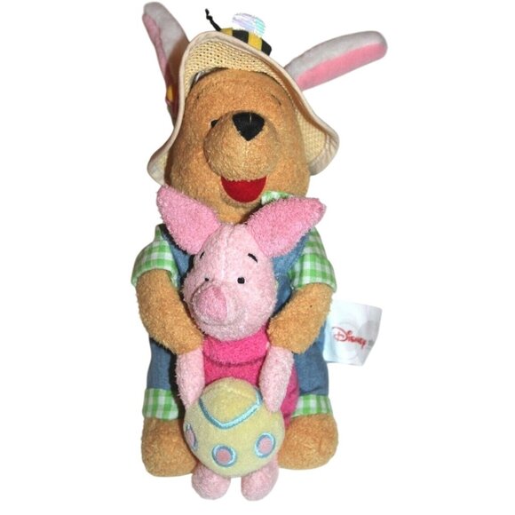 Disney Winnie the Pooh & Piglet Easter Stacking Bean Bag Plush 8" Stuffed Animal - Picture 1 of 1